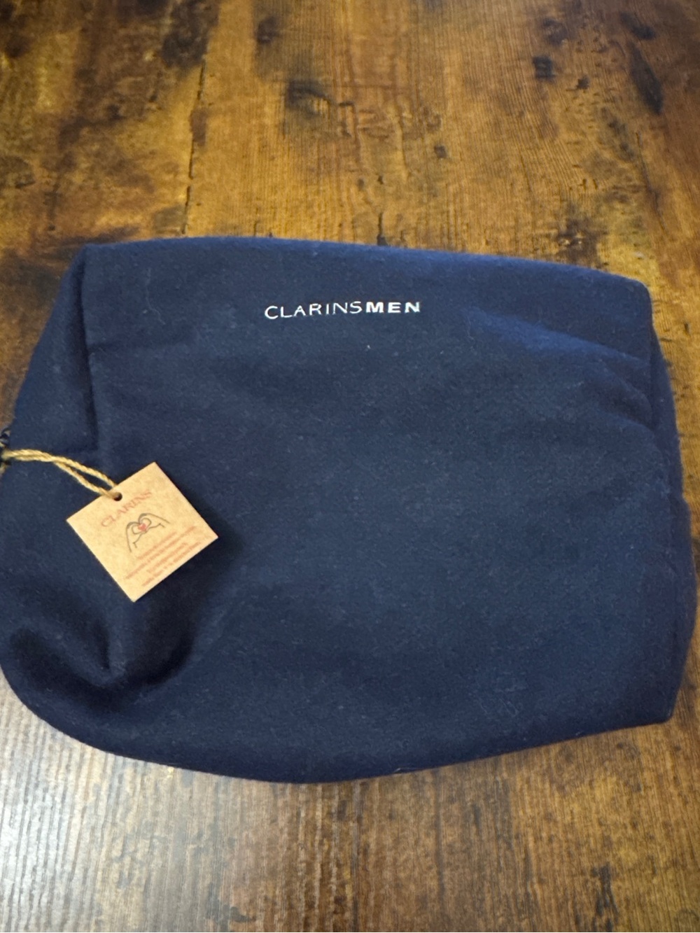 ClarinsMen Eco-Friendly Navy Blue Toiletry Pouch Travel Bag NWT